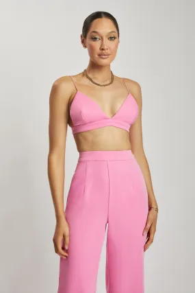 Cynthia Triangle Bralette - Pink Ventilated Mesh Panels Multipanel Construction