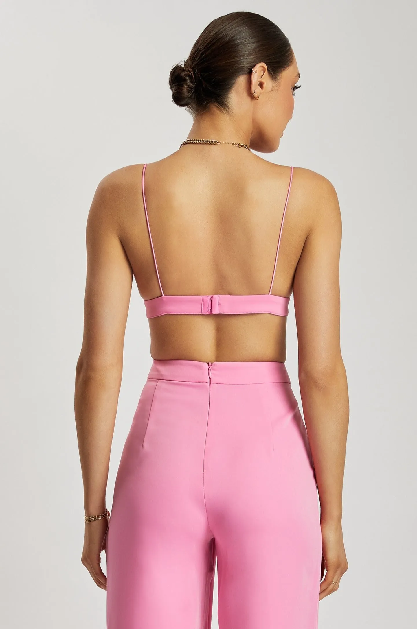 LatticeKnit Cynthia Triangle Bralette - Pink