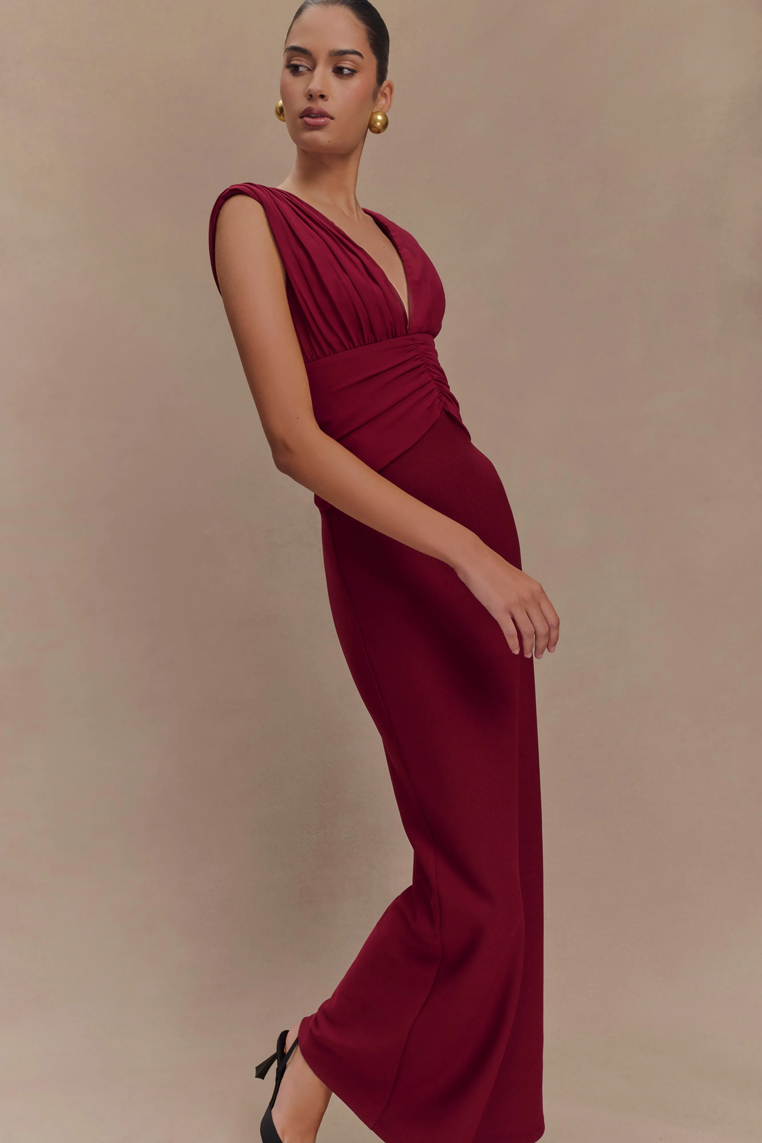 Monique Maxi Dress - Plum Light Motion Sleek Wear