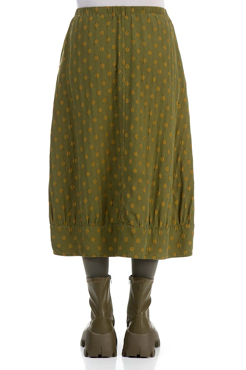 Taper Dotty Olive Silk Skirt On-The-Go Outfit Soft Styling