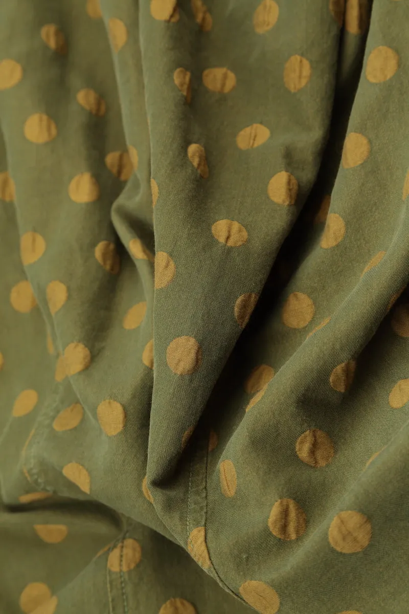 Easy Fit Sleek Appeal Taper Dotty Olive Silk Skirt