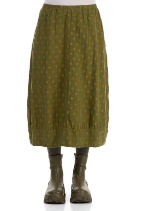 beaded embellishment Breezy Edge Taper Dotty Olive Silk Skirt