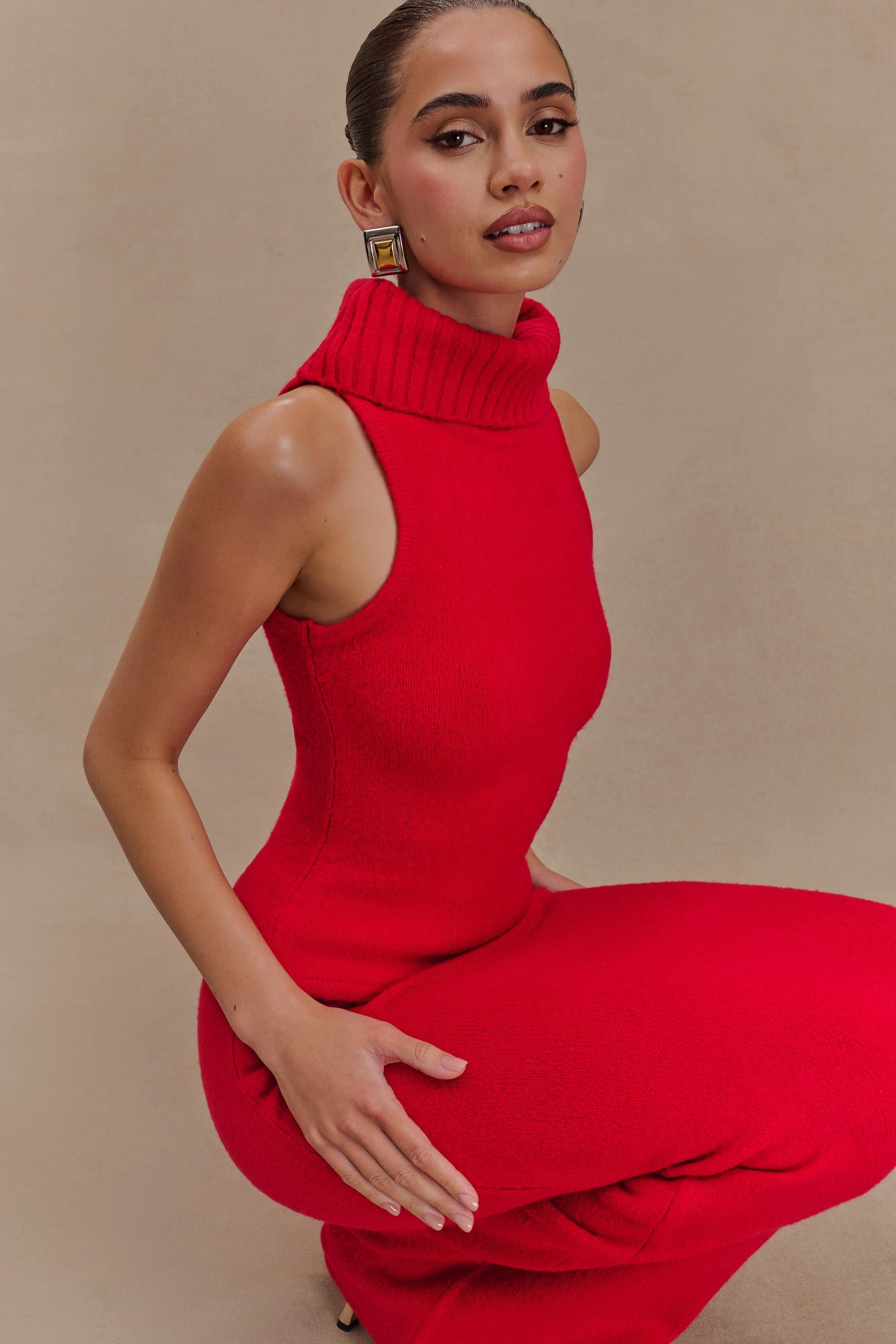 Modular Pocket System SlimFit Elise Knit Maxi Skirt - Red