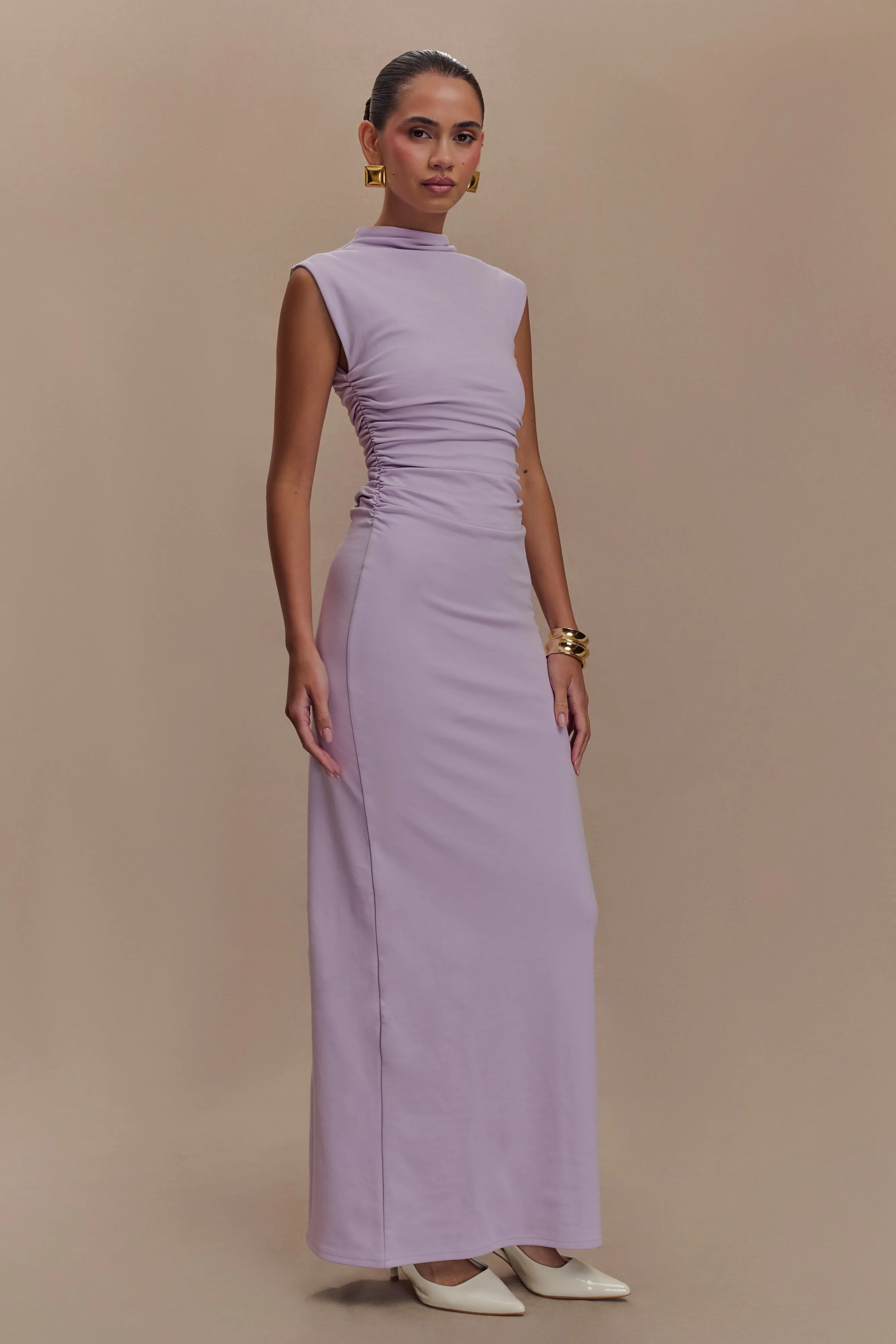 Smart Glide Elliot High Neck Sleeveless Maxi Dress - Lilac