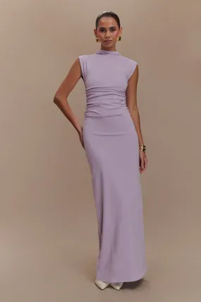 Fitted waist Elliot High Neck Sleeveless Maxi Dress - Lilac
