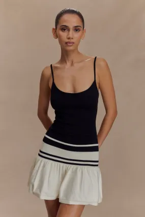 Soft Finish hypoallergenic Ellison Contrast Knit Mini Dress - Black/White