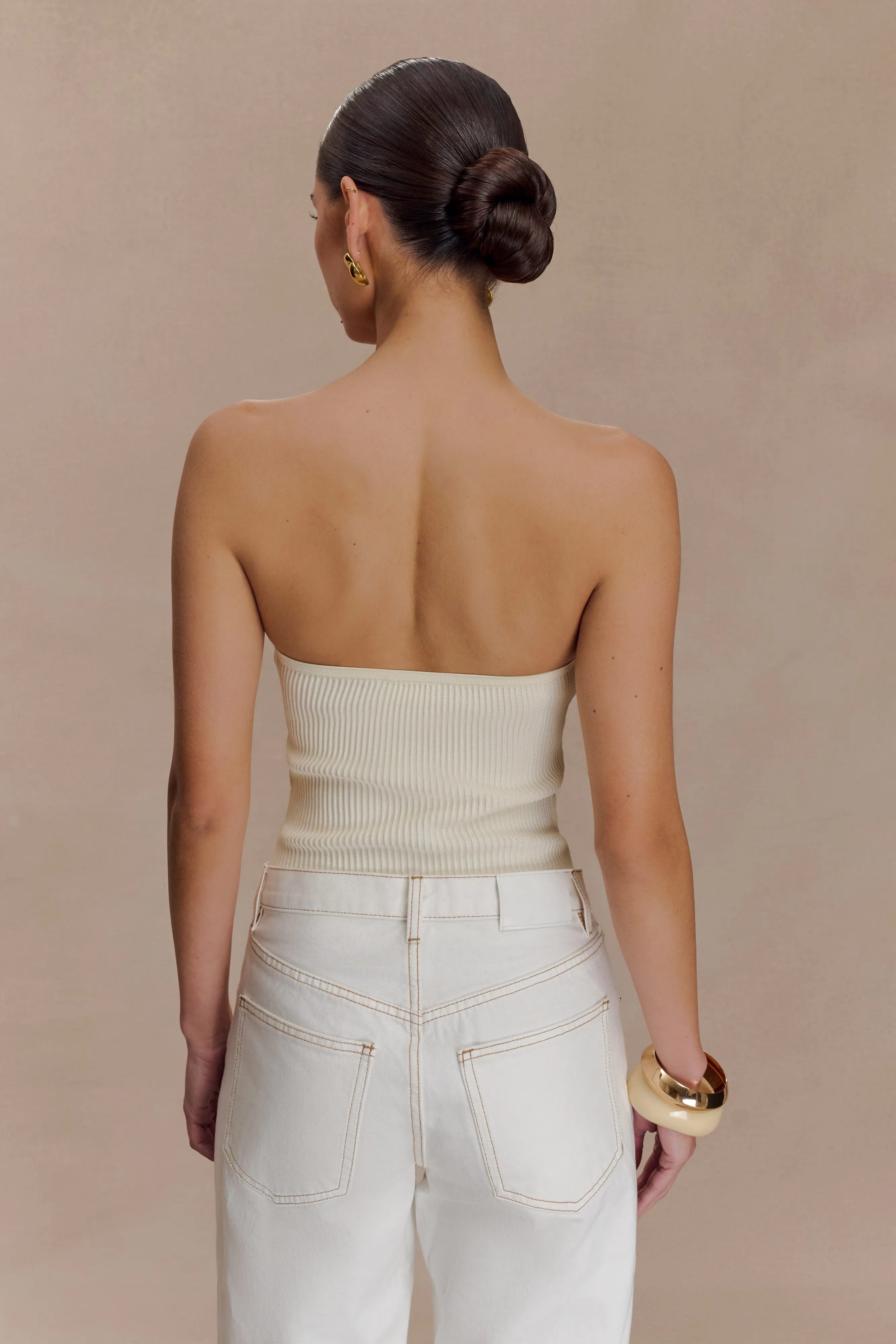 Professional Wear Elodie Strapless Cupped Knit Top - Ivory
