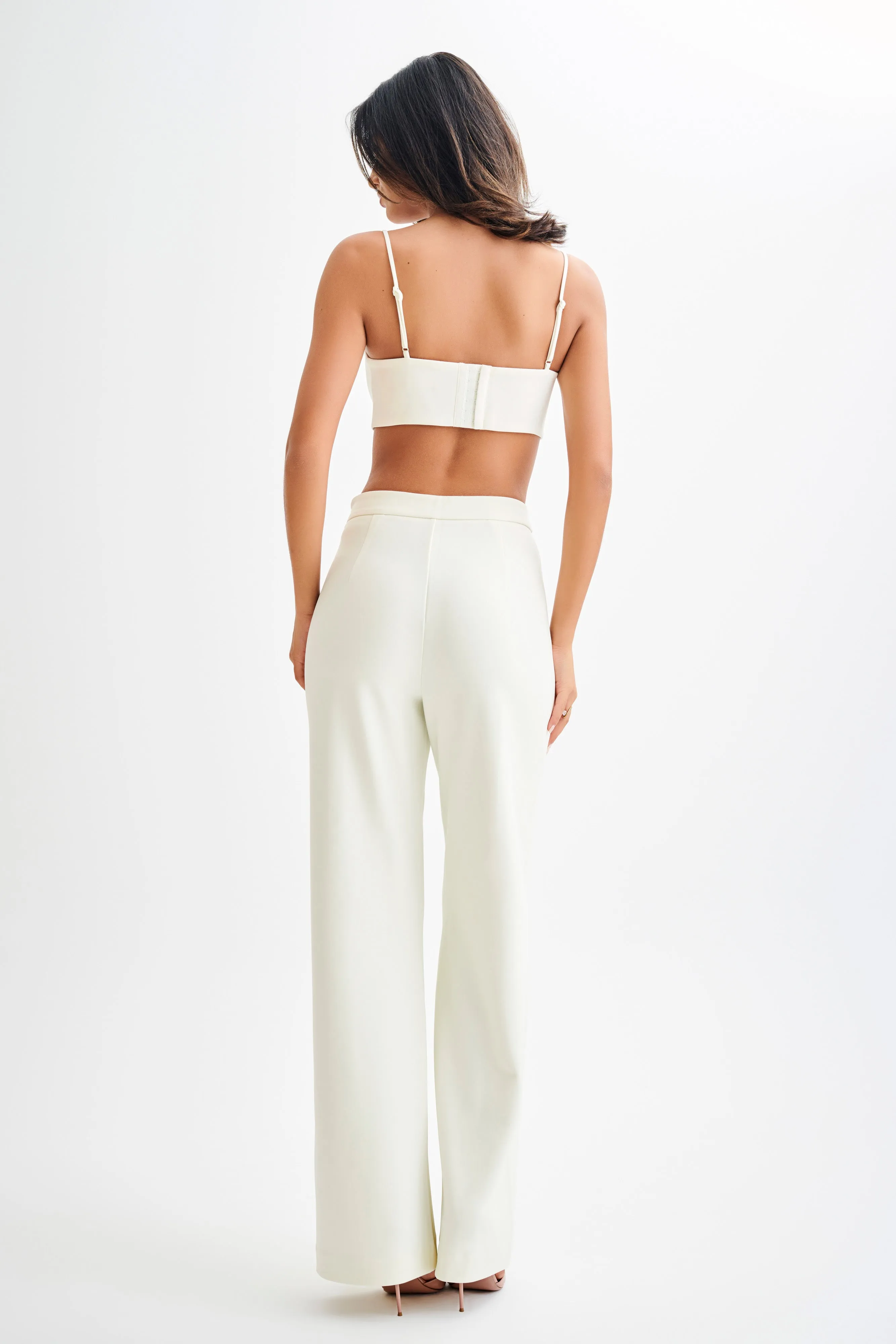 Light Fabric Perry Suiting Crop Top - Ivory