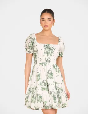 Matte Look Flexible Mood Carlita Puff Sleeve Mini Dress