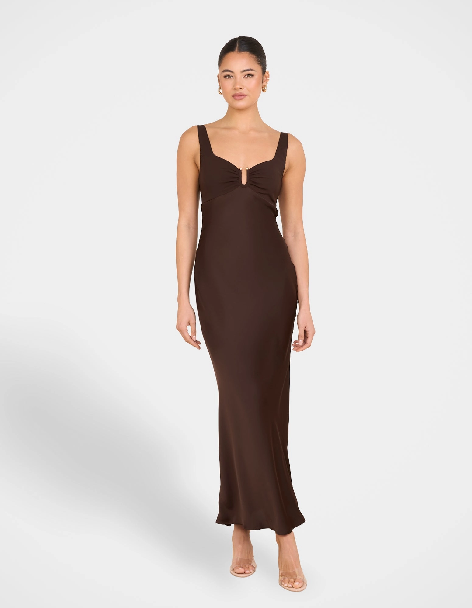 Gala Bias Cut Satin Maxi Dress Stay Cool Sophisticated Cut