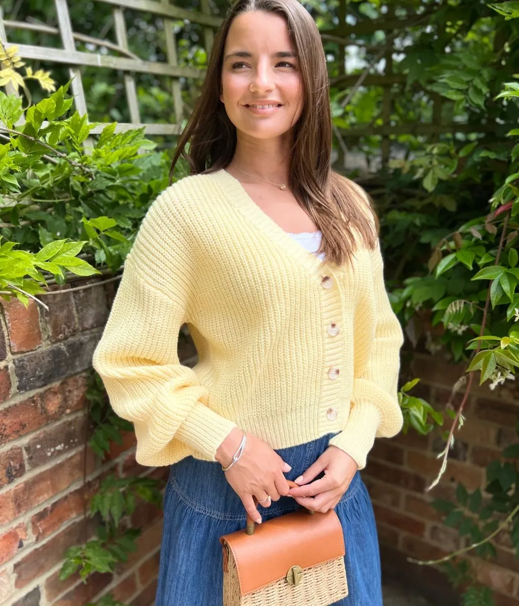 Vanilla Yellow Slouchy Cardigan Effortless Fit Chill Comfort Fit