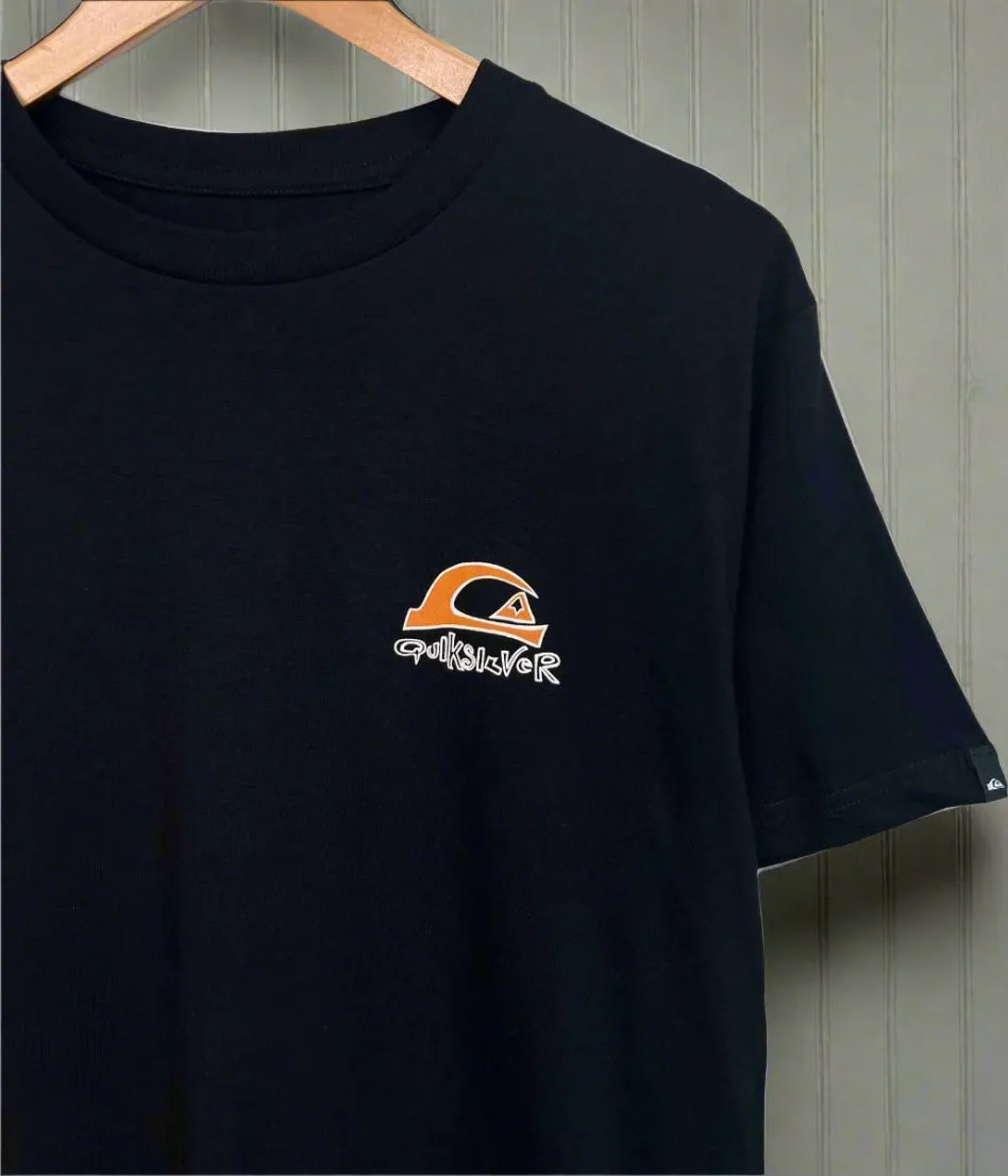sporty wear Dance Flow Black Grinderz Quiksilver Printed Short Sleeve Tee