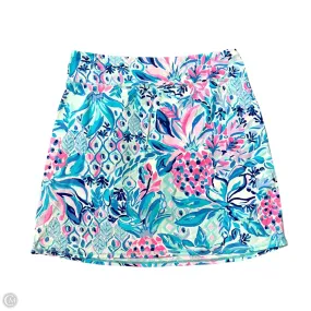 Adjustable Closure Lined interior Skort Designer By Lilly Pulitzer In Blue & Pink, Size: S