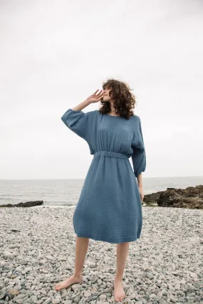 Ezili Organic Cotton Dress in Pewter by HANNAH BEAUMONT Red-Carpet Quick-Dry