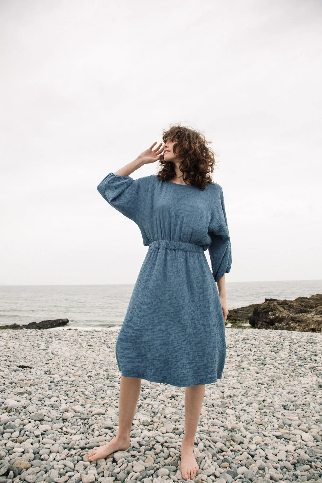 Ezili Organic Cotton Dress in Pewter by HANNAH BEAUMONT Youthful Mood