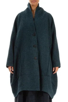 Balloon Teal Plush Wool Cotton Coat Compact Design Lightweight Waterproof Jacket