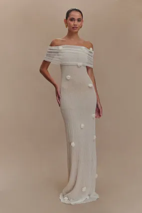 Layered Fit Quick Fit Brynn Orchid Knit Maxi Dress - Ivory