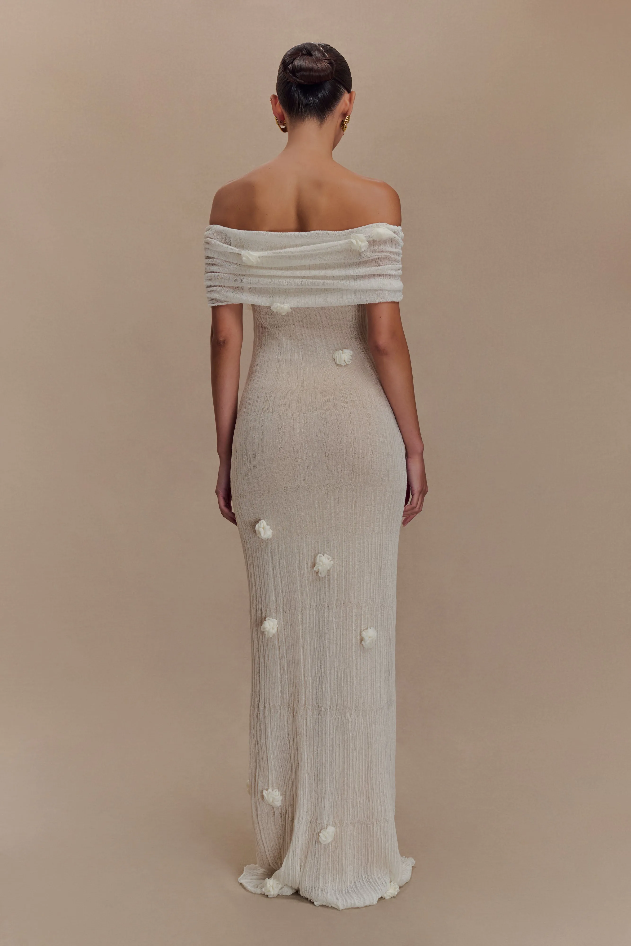 Brynn Orchid Knit Maxi Dress - Ivory Travel Fit Polished Edge