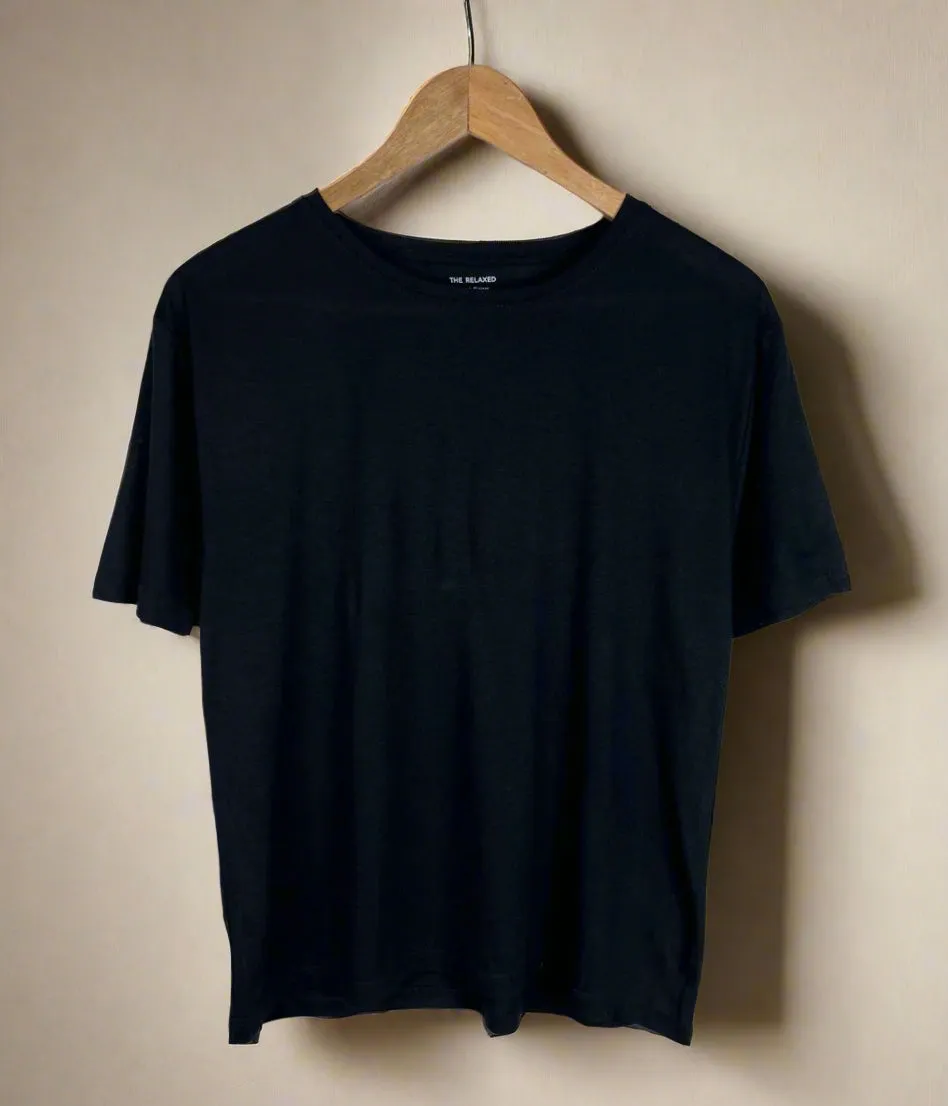 Black Relaxed Short Sleeve Tee QuickAccessPockets QuickDrying Material