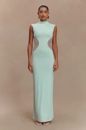 Massie Slinky And Mesh Maxi Dress - Lagoon Fashionable Wear