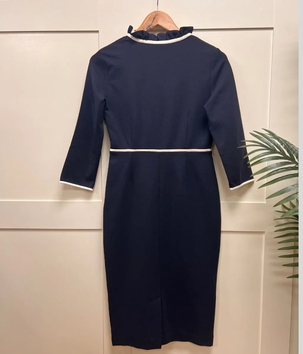 Handmade Elegant brunch outfit Navy Layla Ponte Dress