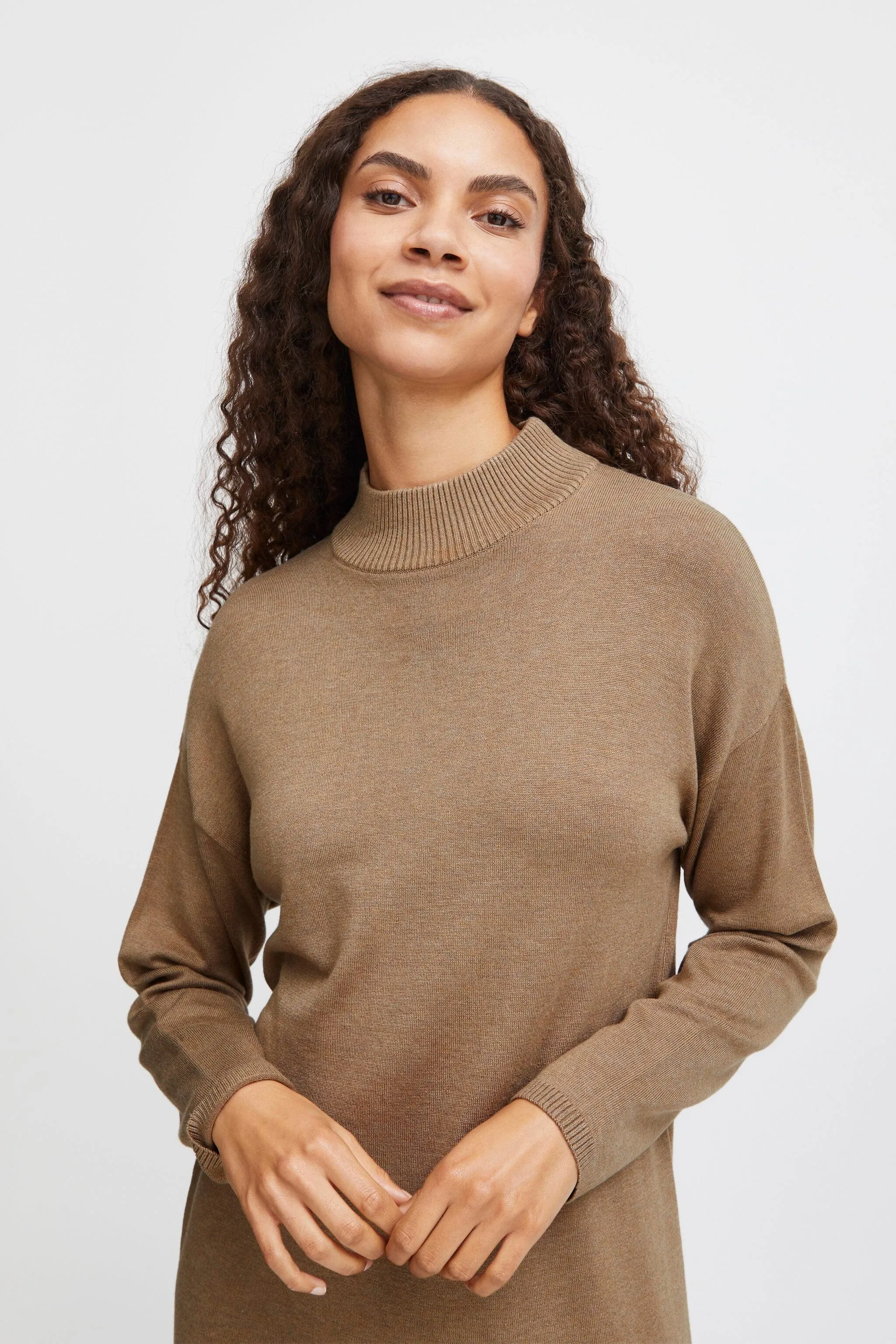 ELEVATED CAMEL SWEATER DRESS Effortless Comfort Smart Tones