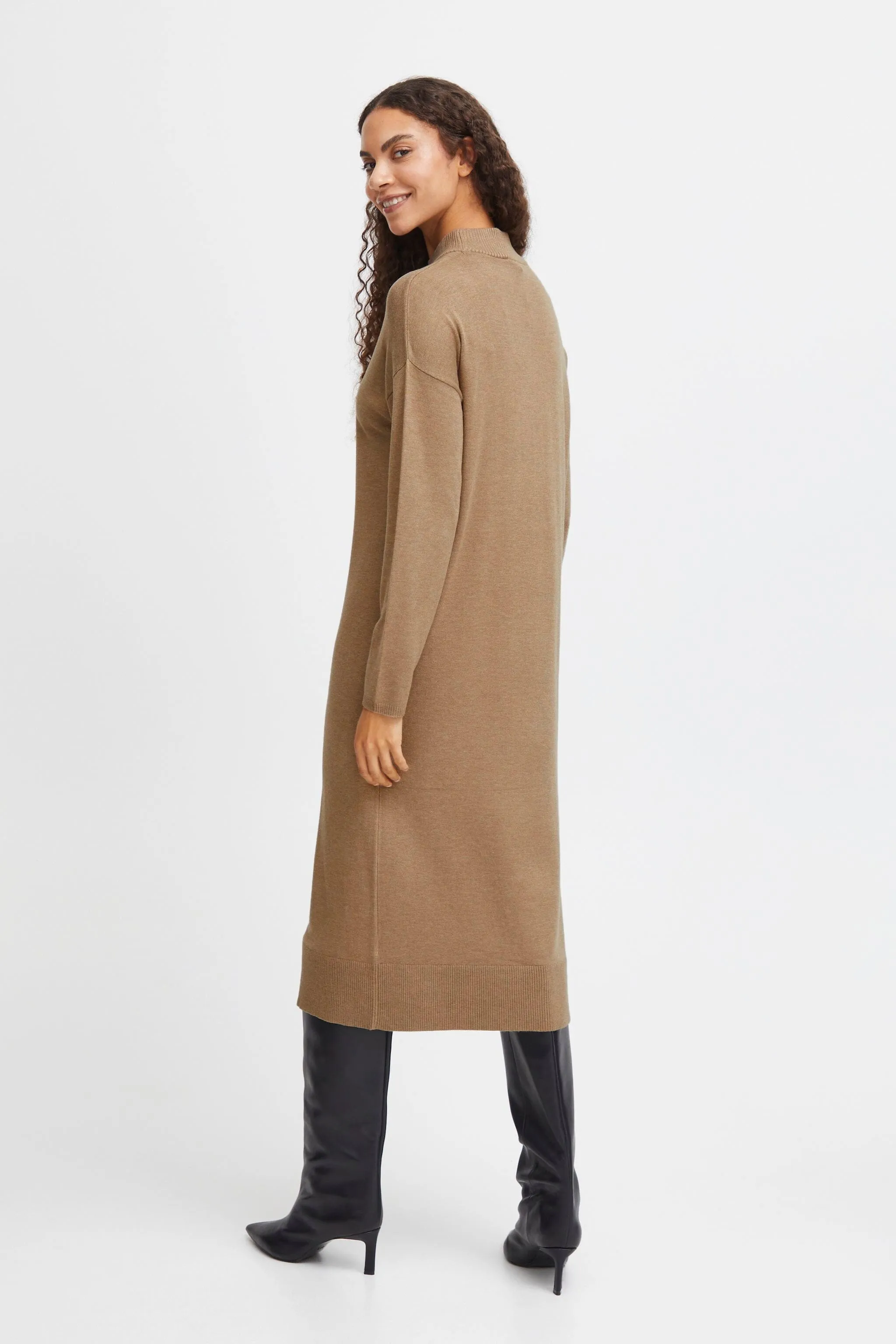 ELEVATED CAMEL SWEATER DRESS Sharp Style