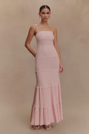 Chic Vibe Cotton Touch Finley Pointelle Knit Maxi Dress - Baby Pink