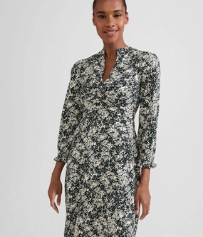 spring fashion Relax Feel Green Print Clemence Dress