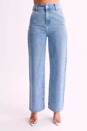 Roxy Wide Leg High Waist Denim Jeans - Mid Blue Urban appeal NonRestrictiveCut