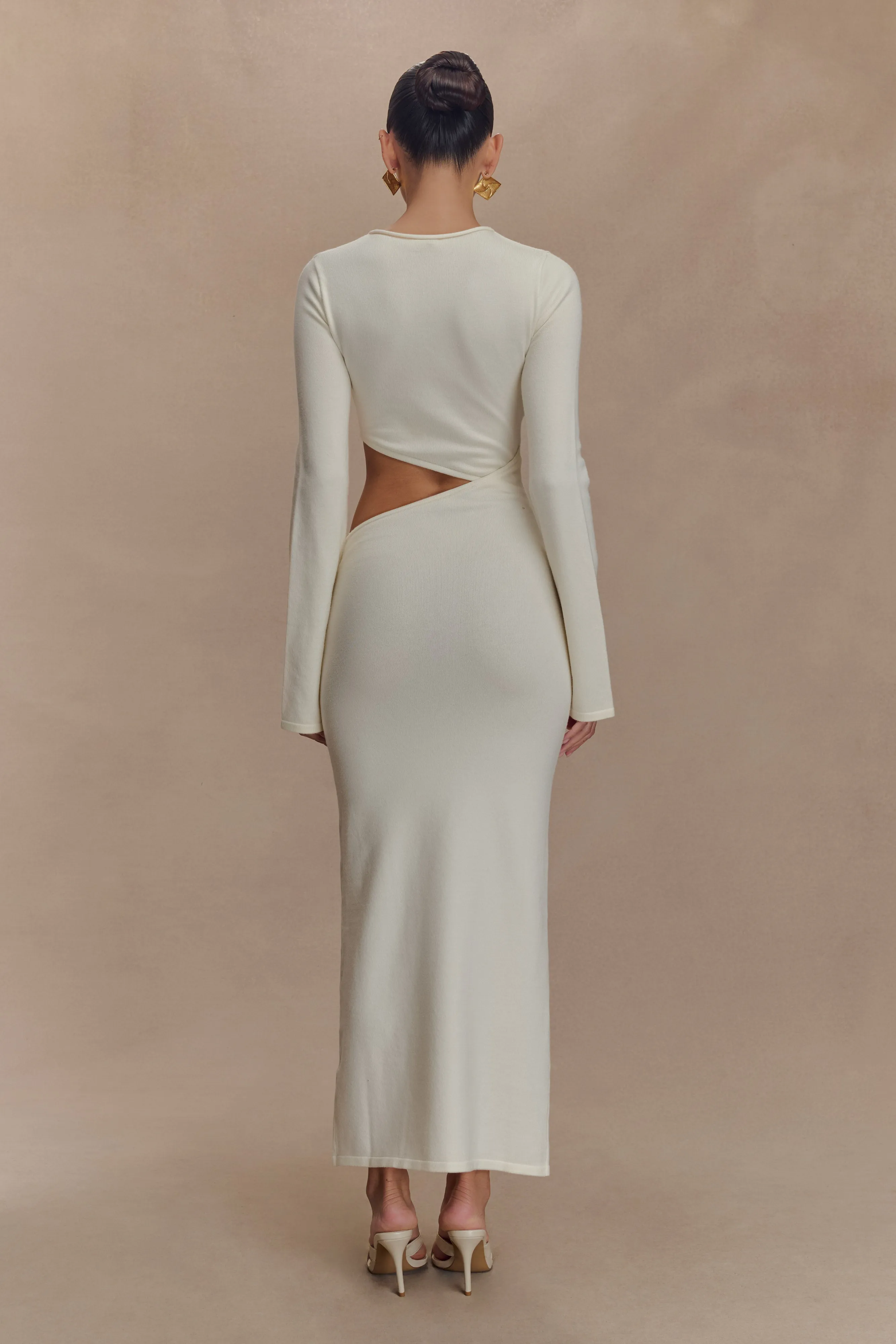 Travel-Pack Azariah Long Sleeve Knit Midi Dress - Ivory