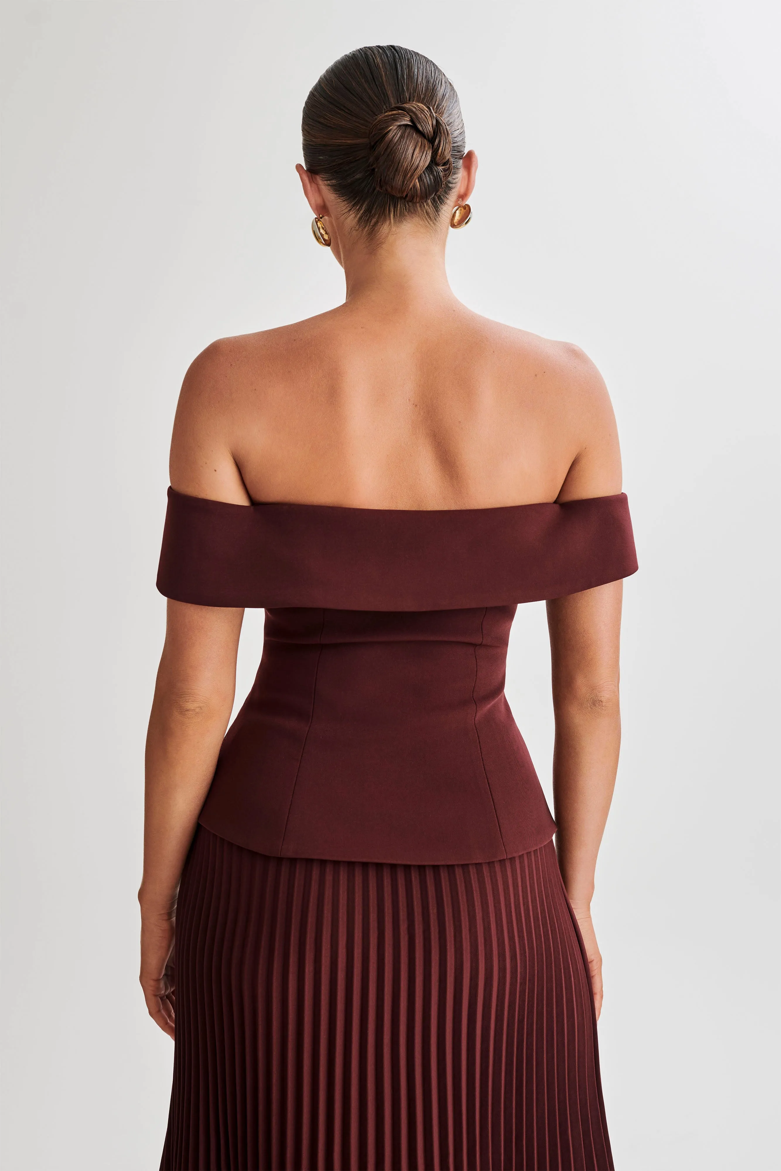 AdjustableCuffSystem Krista Strapless Suiting Top - Plum