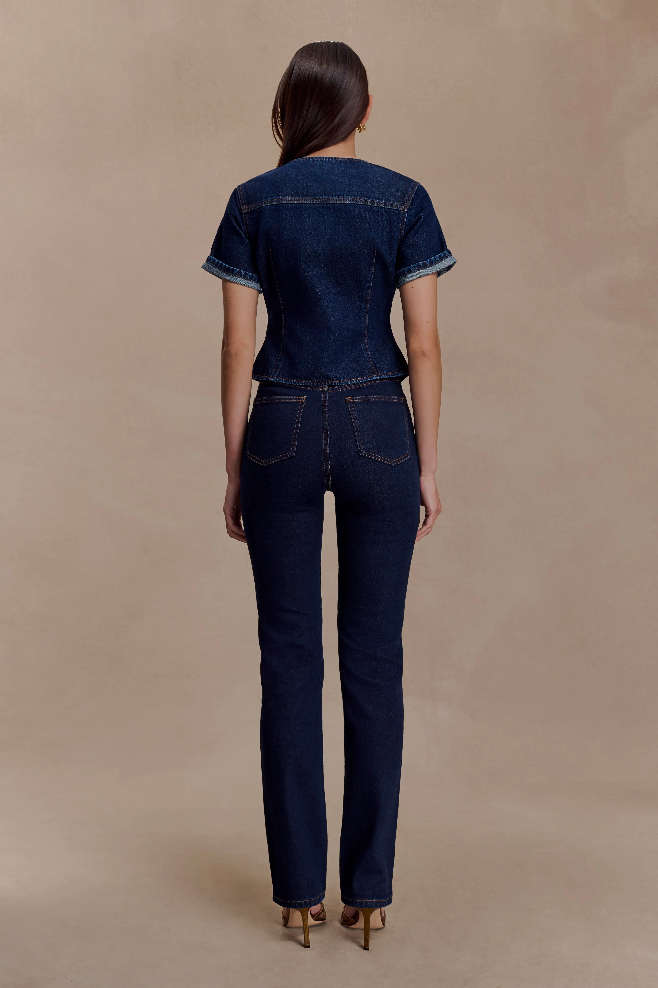 All Season Relaxed Fit Design Janessa Skinny Denim Jeans- Indigo Blue
