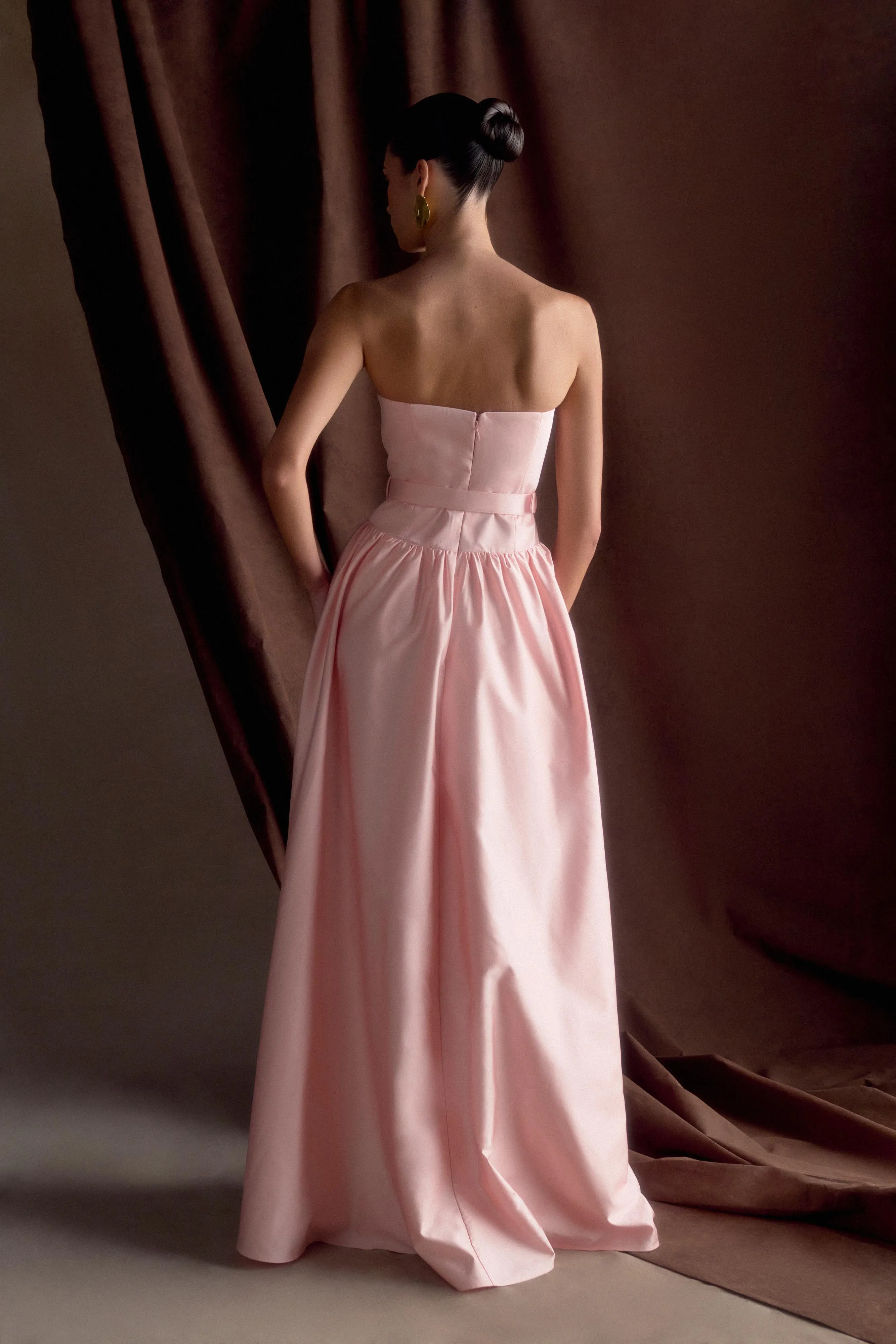 Florence Strapless Belted Maxi Dress - Baby Pink Easy-to-style casual dress