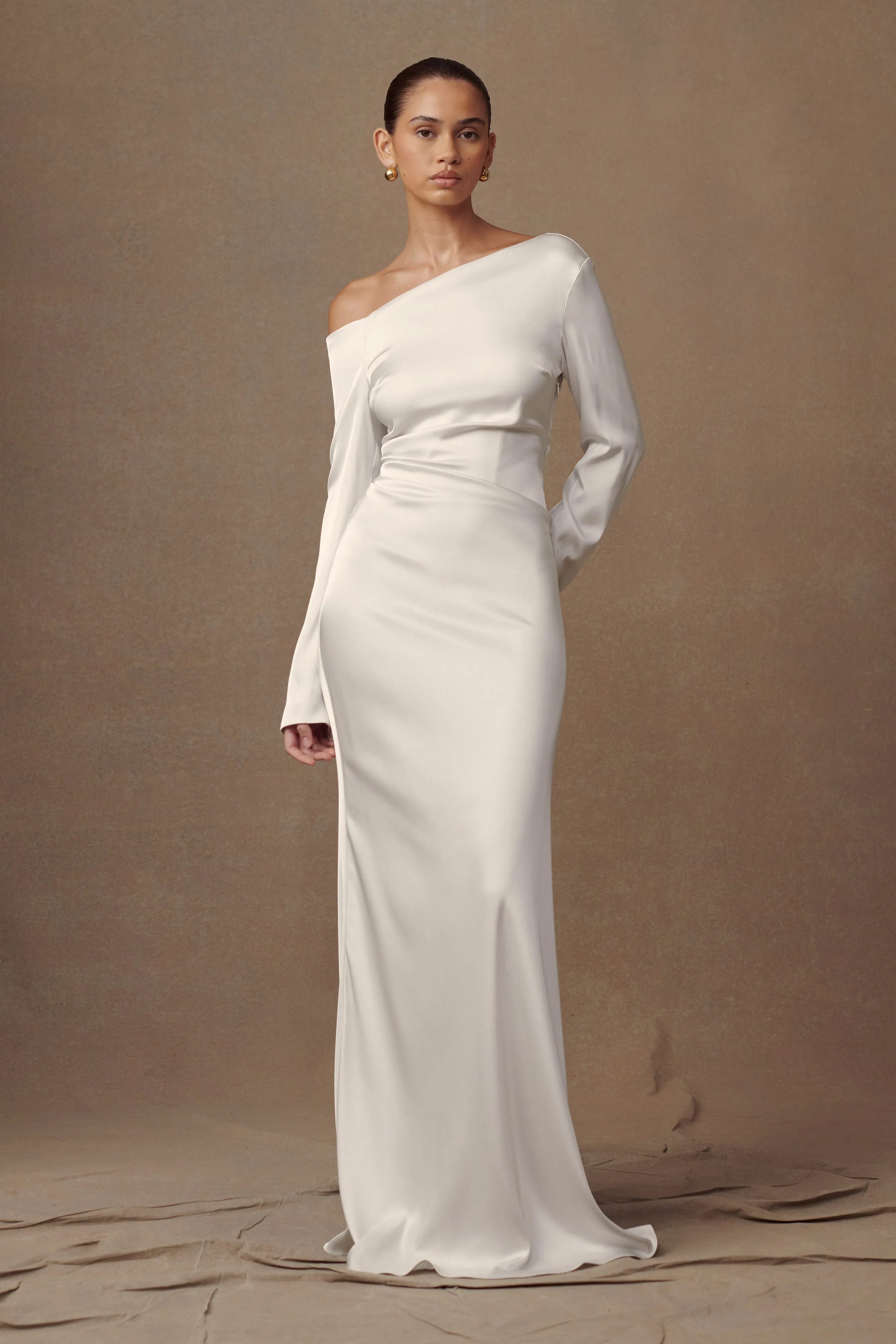 Elegant Fit budget-friendly Avery Long Sleeve Maxi Dress - Ivory