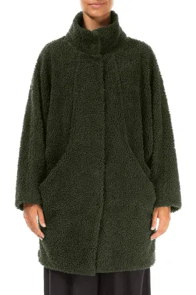 Forest Mist Teddy Cotton Coat Seamless Edge Finishing Tear Resistant Panels