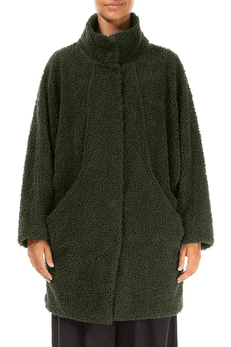 Forest Mist Teddy Cotton Coat Seamless Edge Finishing Tear Resistant Panels