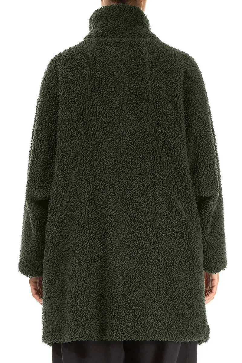 Flexible Shoulder Panels Forest Mist Teddy Cotton Coat