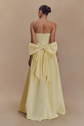 Dream Look Effortless weekend dress Frances Strapless Bow Maxi Dress - Lemon