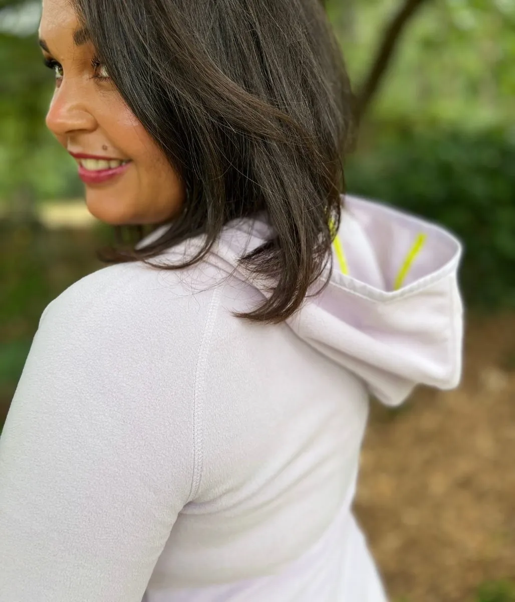 Stretchable Fabric ShrinkResistant Lilac Warriewood Hooded 1/4 Zip Fleece