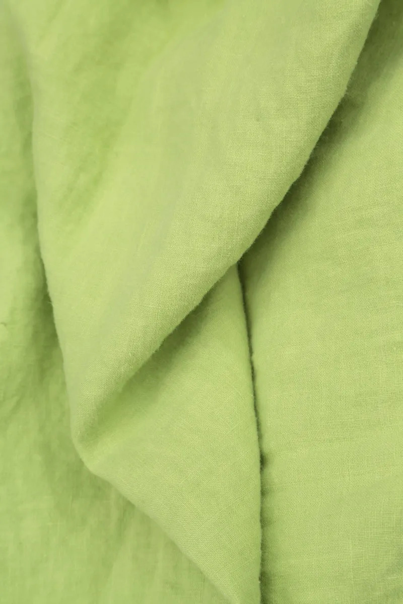 Straight Lime Linen Skirt Comfy Style
