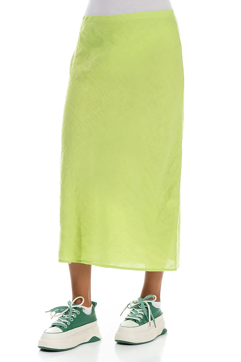 Straight Lime Linen Skirt Occasion Dressing
