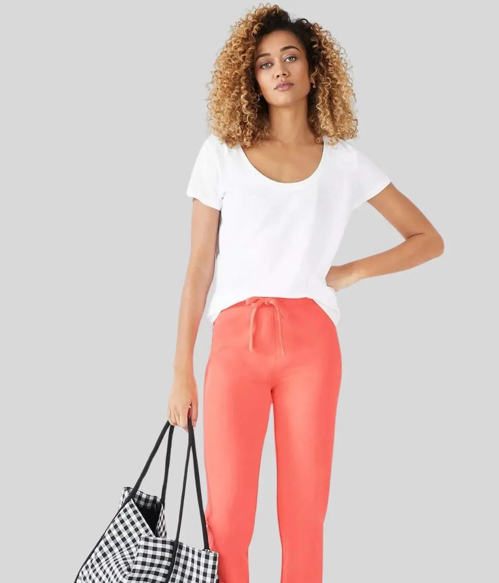 UltraSoftFinish Summer Air White Hari Cotton Slub Scoop Neck T-Shirt