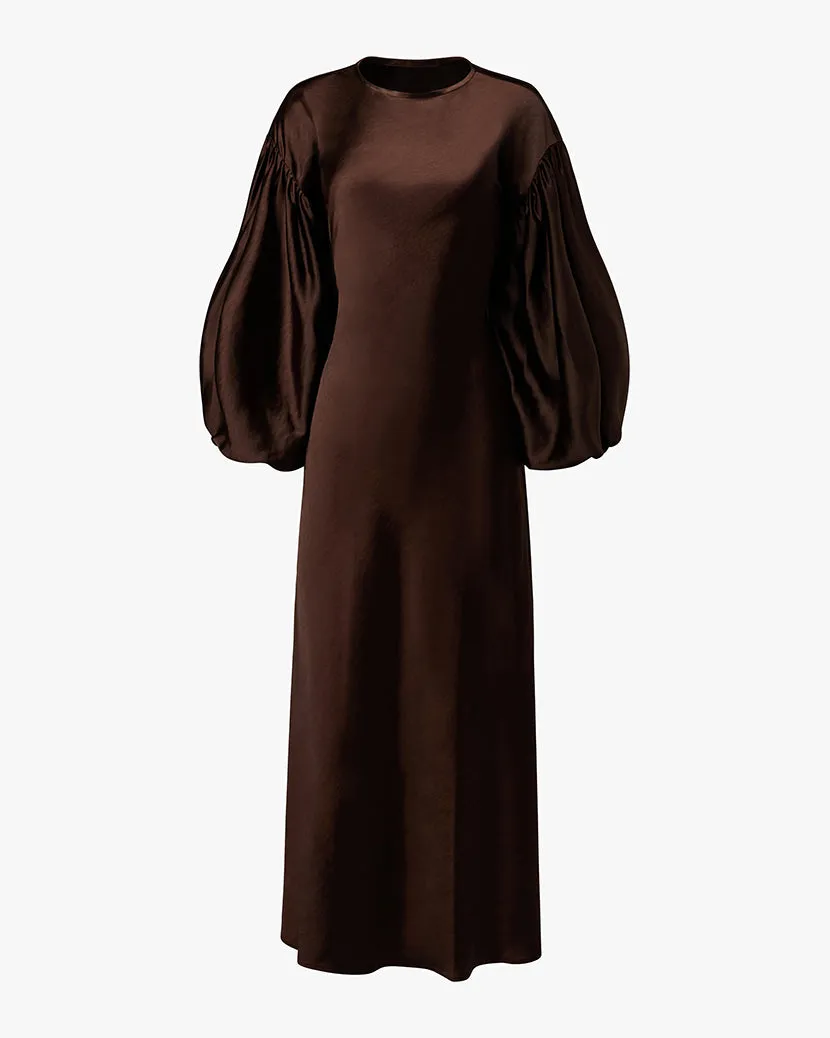 Balloon Sleeve Maxi Dress Knot-Detail Everyday Look
