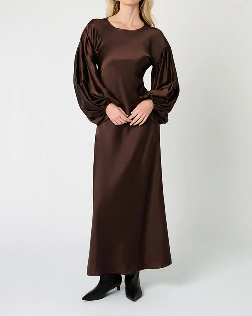 Balloon Sleeve Maxi Dress Pure Shape