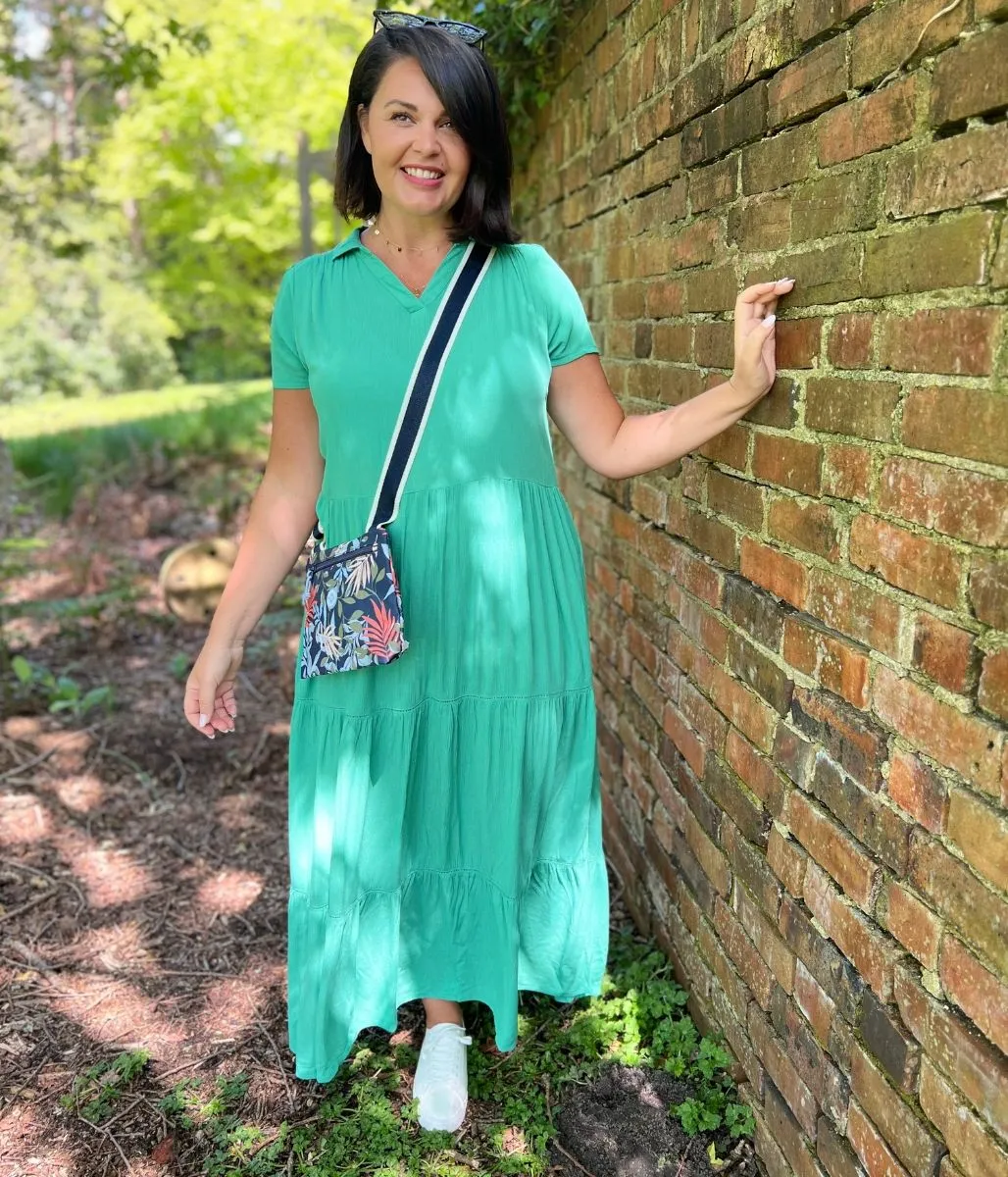 Brakeburn Green Wynn Maxi Dress Contemporary Layer museum visit