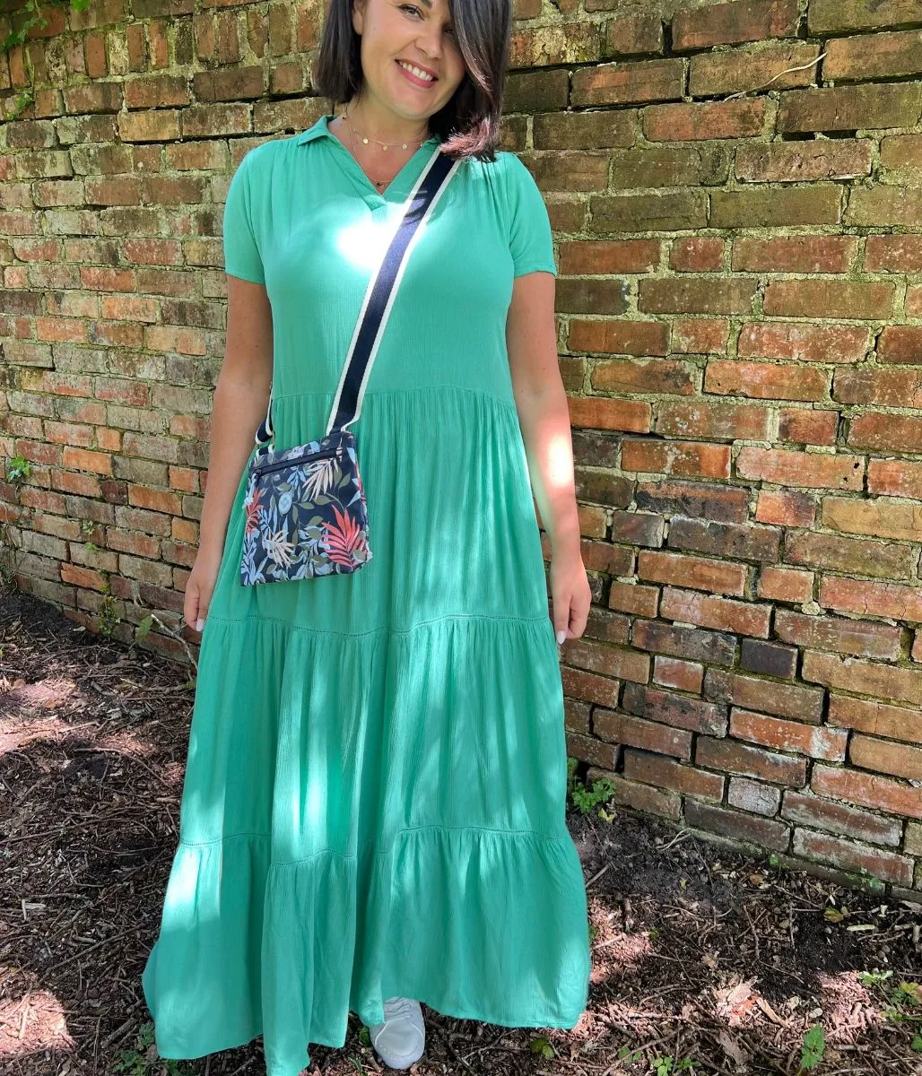 Brakeburn Green Wynn Maxi Dress Polished Cut Evening Vibe