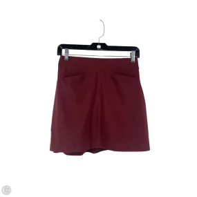 Handmade Quality High Elasticity Material Skort By Rlx In Maroon, Size: Xs