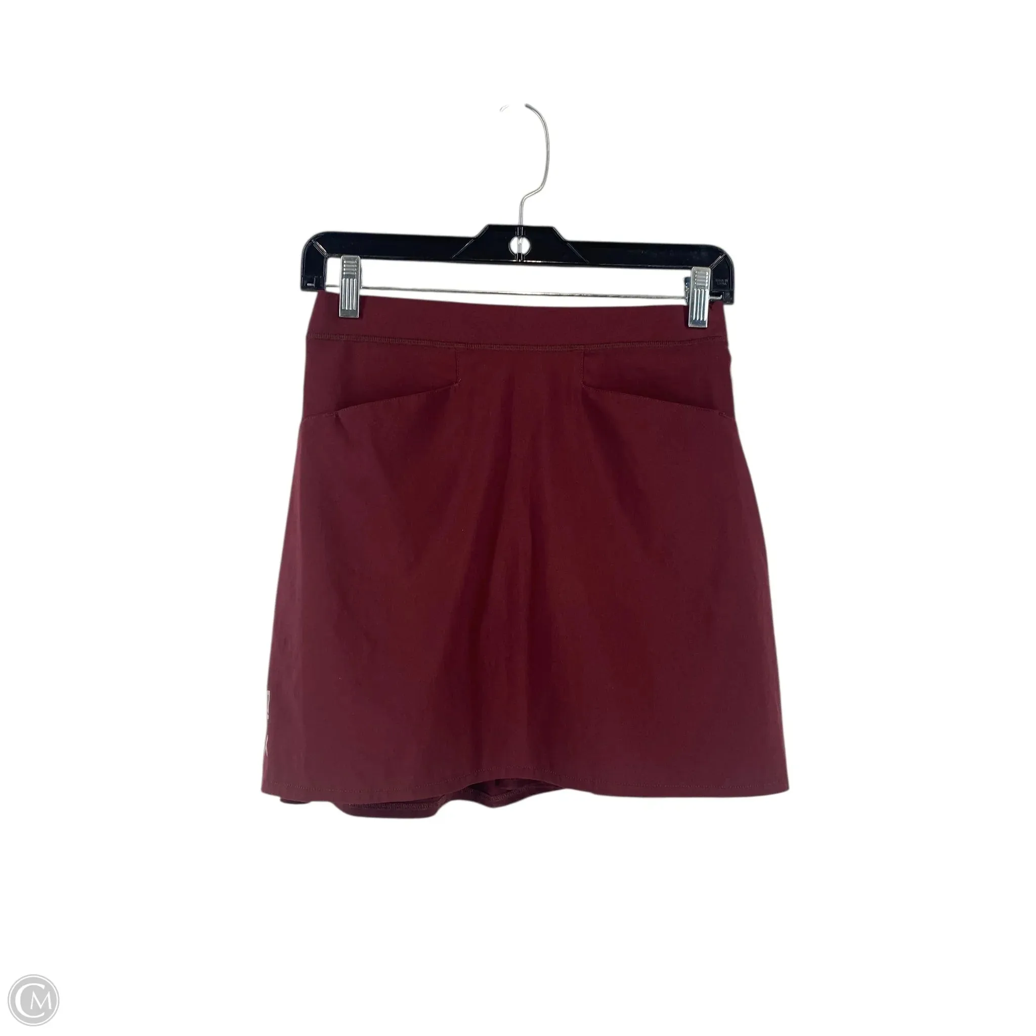 Handmade Quality High Elasticity Material Skort By Rlx In Maroon, Size: Xs