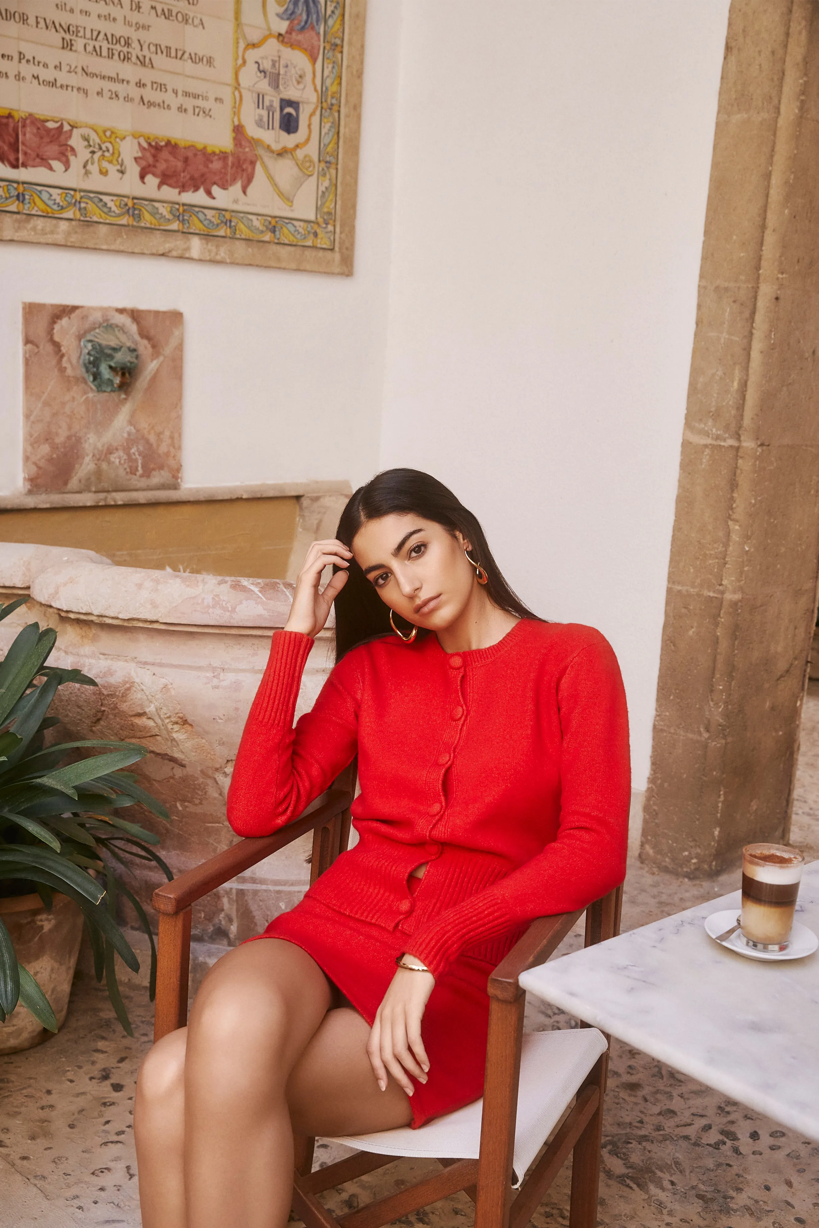 Genevieve Oversized Knit Cardigan - Ruby Asymmetric Hemline